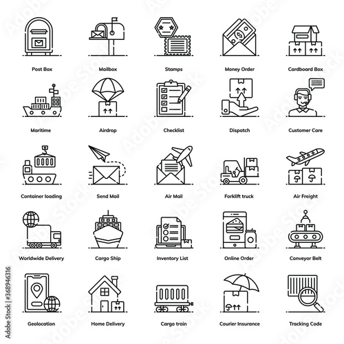 
Postal and Cargo Services in Modern line Style 
