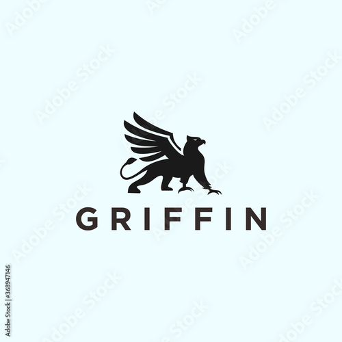 griffin logo design vector silhouette illustration photo