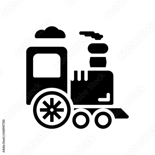 train icon isolated on white background. vector illustration in glyph style. EPS 10