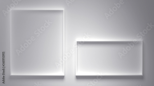 Wallpaper Mural Square frames 3d render for background Torontodigital.ca