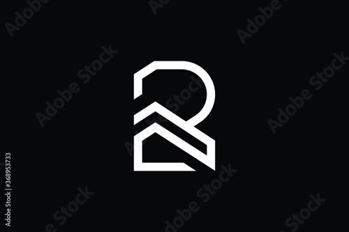 Logo design of R RR in vector for construction, home, real estate, building, property. creative elegant Monogram. Premium Business home logo icon. White color on black background