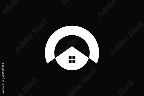 Logo design of O OO in vector for construction, home, real estate, building, property. creative elegant Monogram. Premium Business home logo icon. White color on black background