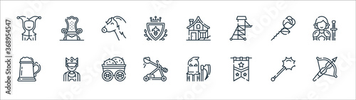 Foto medieval times line icons