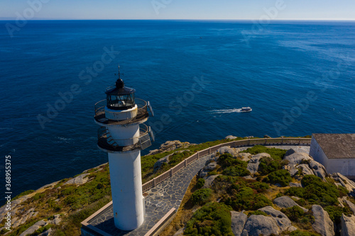 Aerial view Rondacoira´s Lighthouse in Galicia