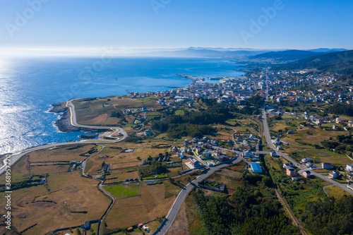 Aerial view of Burela town in Galicia photo