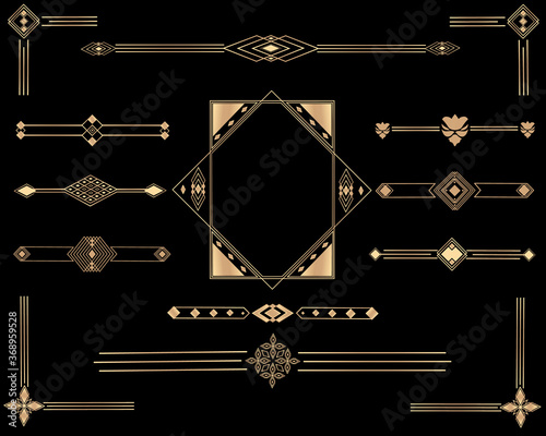 Set of ornaments in Art Deco style.
