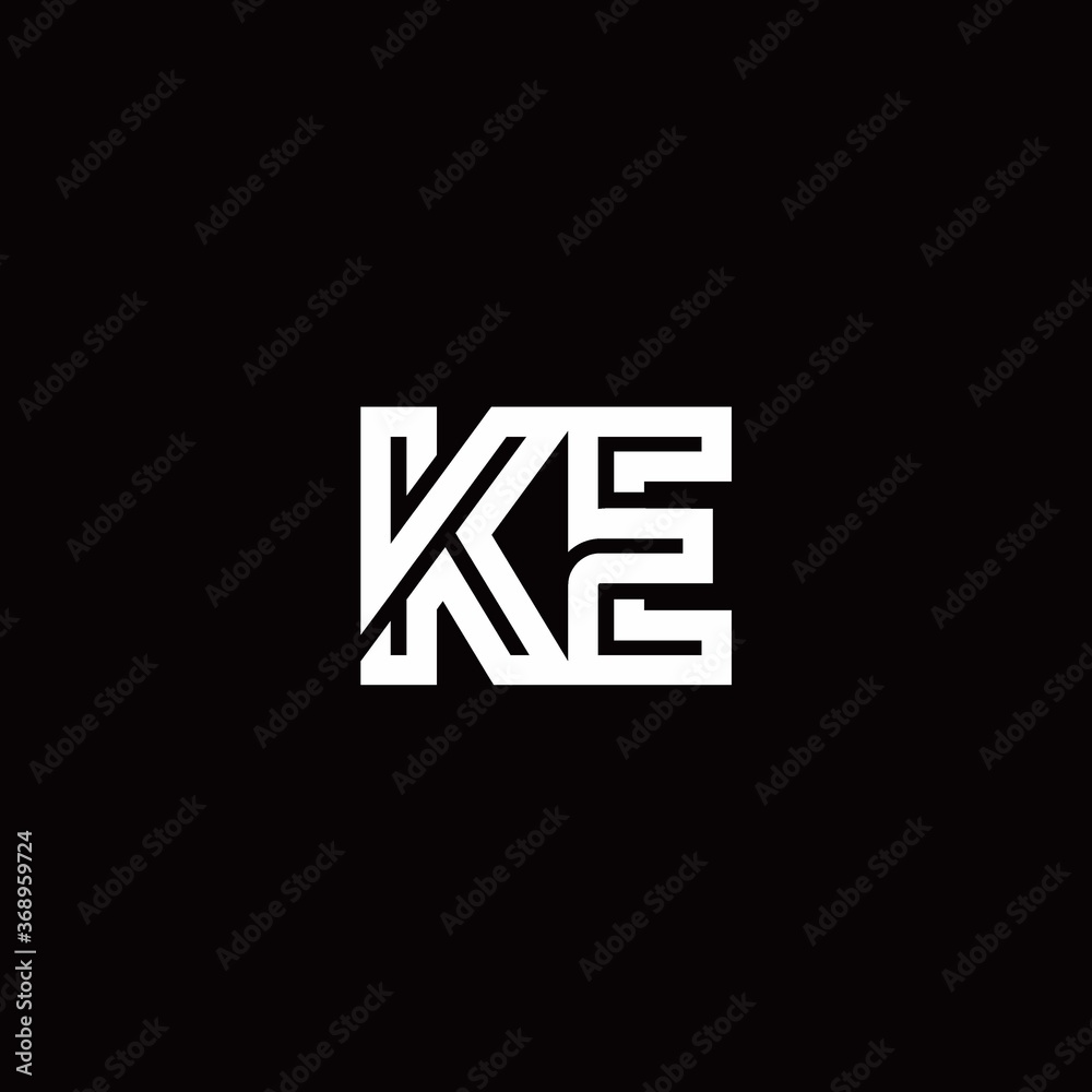 KE monogram logo with abstract line KE monogram logo with abstract line