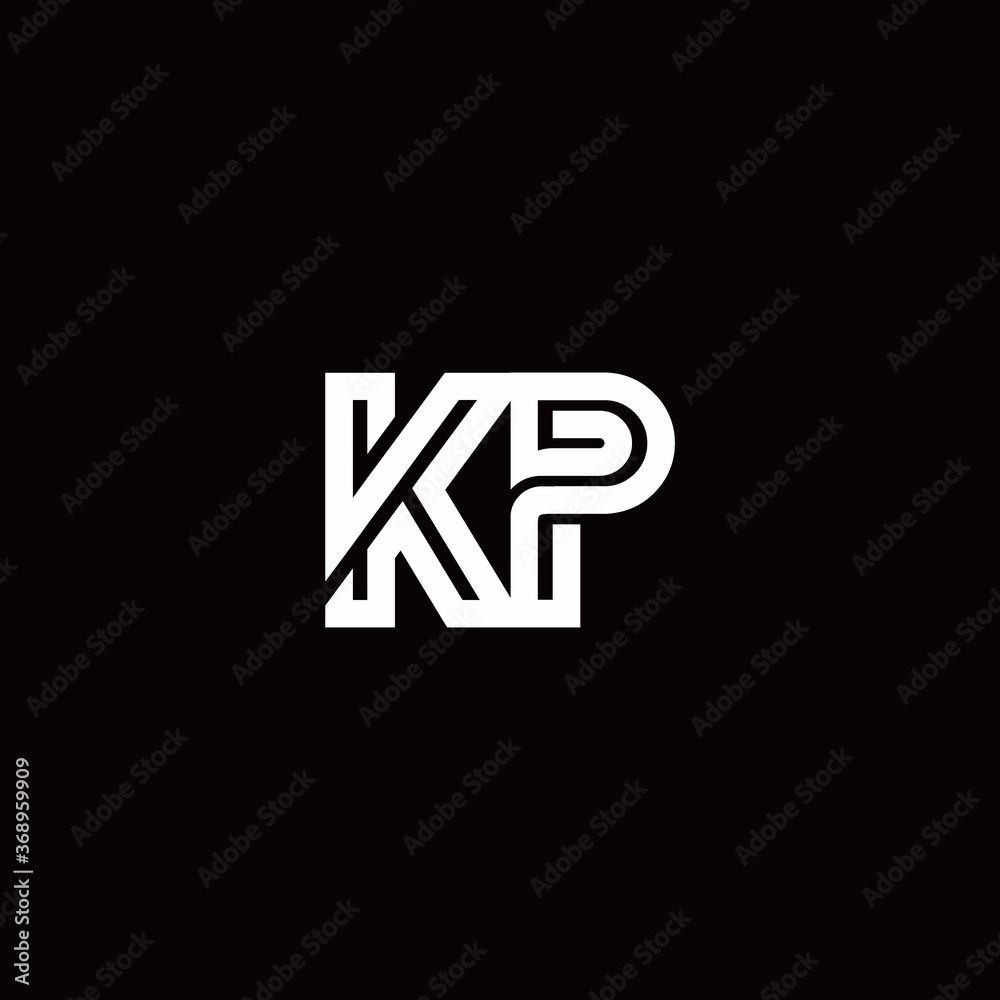 KP monogram logo with abstract line KP monogram logo with abstract line
