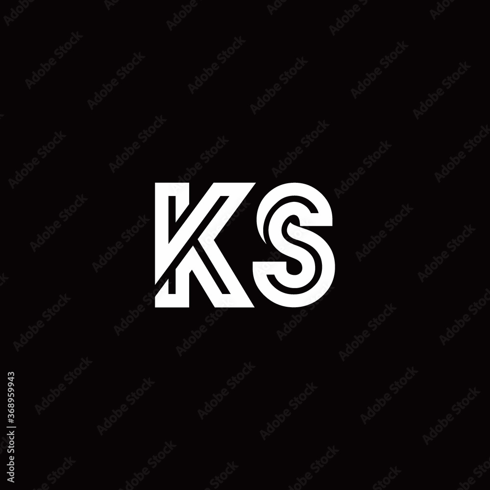 KS monogram logo with abstract line KS monogram logo with abstract line