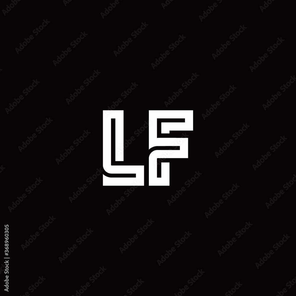LF monogram logo with abstract line LF monogram logo with abstract line
