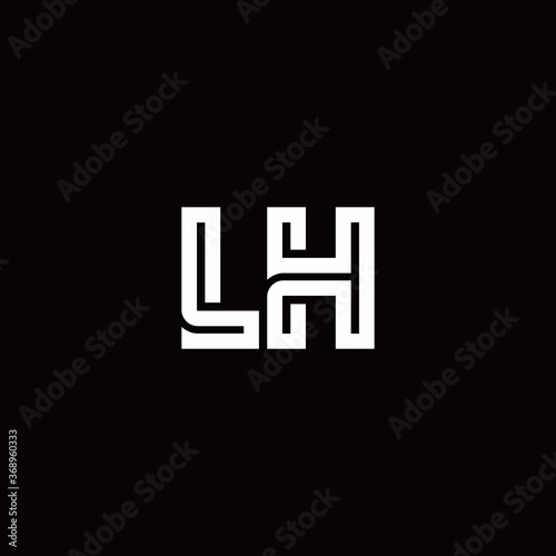 LH monogram logo with abstract line