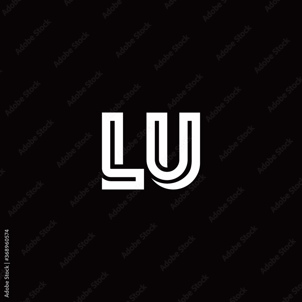 LU monogram logo with abstract line LU monogram logo with abstract line