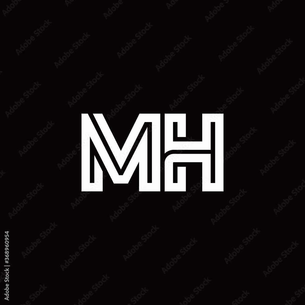 MH monogram logo with abstract line