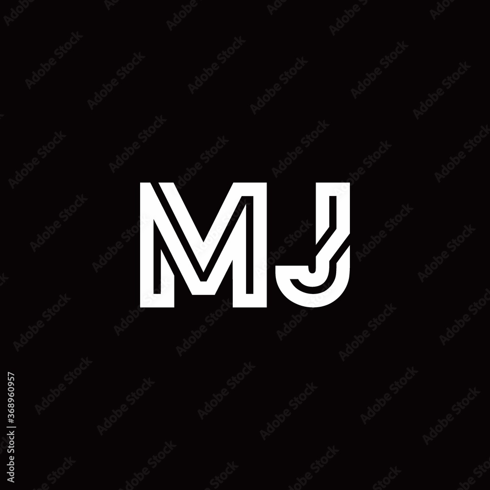 MJ monogram logo with abstract line
