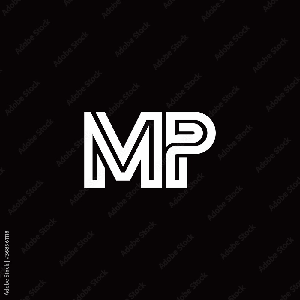 MP monogram logo with abstract line