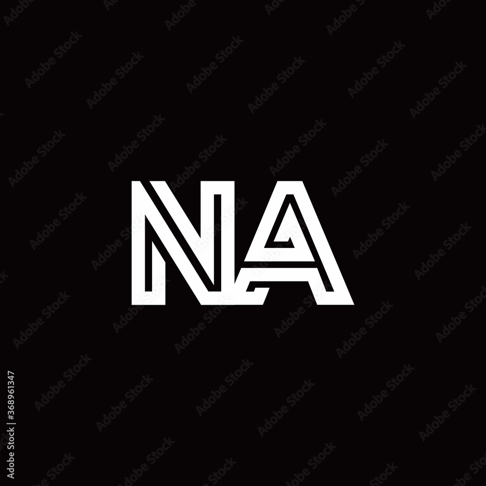 NA monogram logo with abstract line NA monogram logo with abstract line