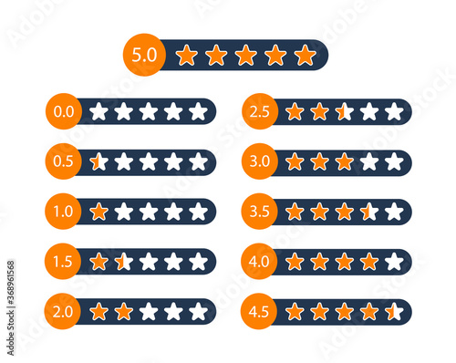 Rating stars. Feedback and customer reviews. Vector flat icon.