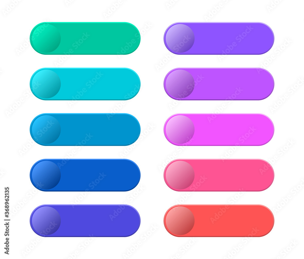 Collection blank template of web buttons. Modern multicolored buttons for website. Vector Collection blank template of web buttons. Modern multicolored buttons for website. Vector