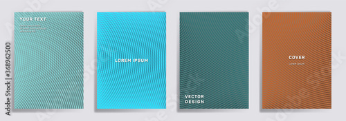 Semicircle lines halftone grid covers vector set.