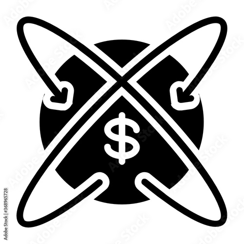 Cash Supply Exchange Concept, Economy Money circulation Vector Color Icon Design, Business and Finance Symbol on white background 