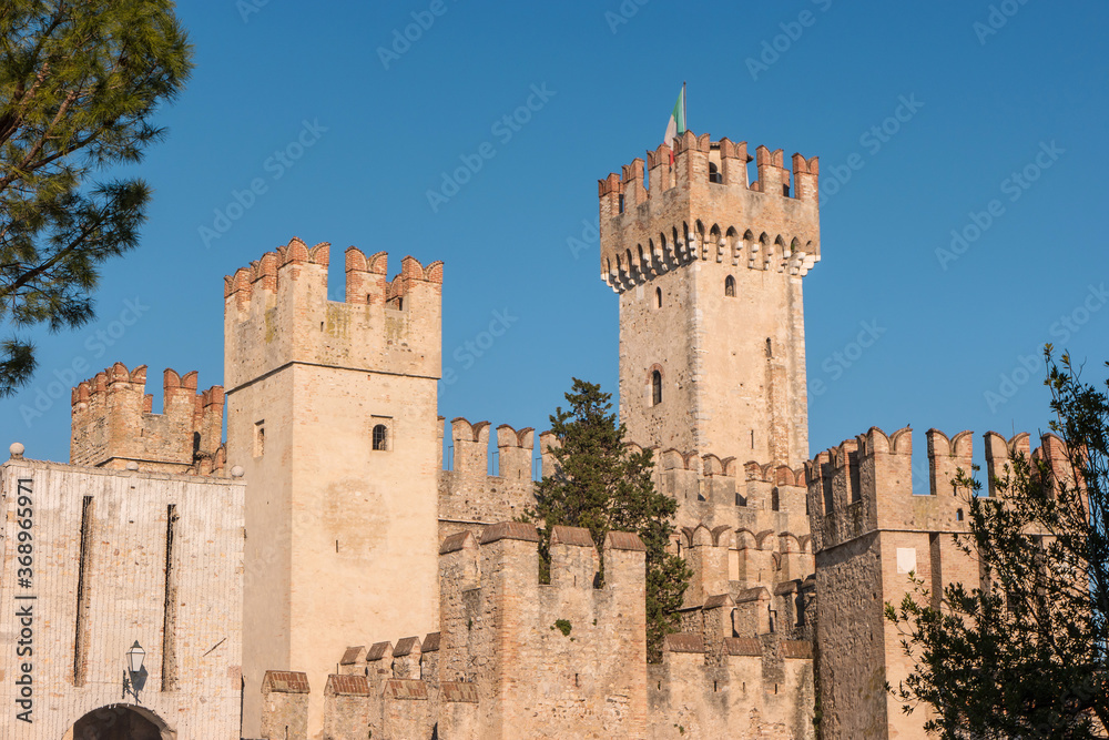 Rocca Scaligera castle in Sirmione town on the Garda Lake, Brescia, Italy