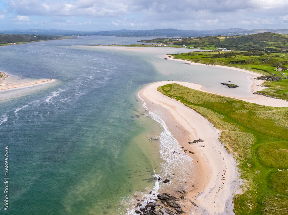 Aerial view of Doagh, north coast county Donegal, Ireland
