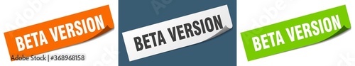 beta version paper peeler sign set. beta version sticker
