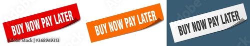 buy now pay later paper peeler sign set. buy now pay later sticker