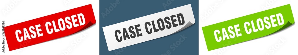 case closed paper peeler sign set. case closed sticker case closed paper peeler sign set. case closed sticker