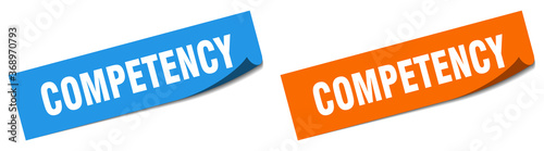 competency paper peeler sign set. competency sticker