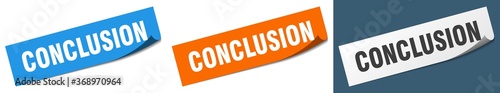 conclusion paper peeler sign set. conclusion sticker