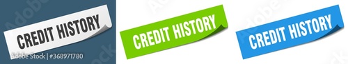 credit history paper peeler sign set. credit history sticker