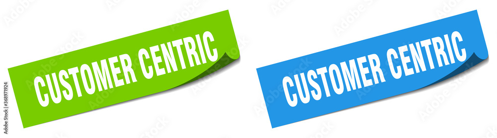 customer centric paper peeler sign set. customer centric sticker