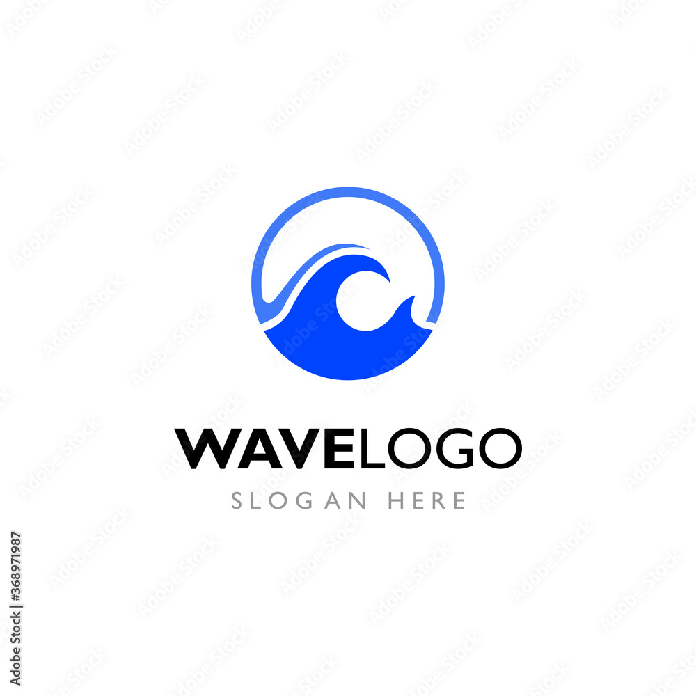 Water wave logo design template vector illustration Water wave logo design template vector illustration