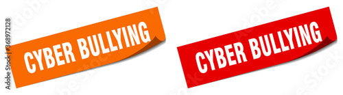 cyber bullying paper peeler sign set. cyber bullying sticker