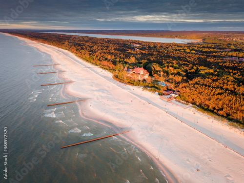 Sunset on the beach in Leba
