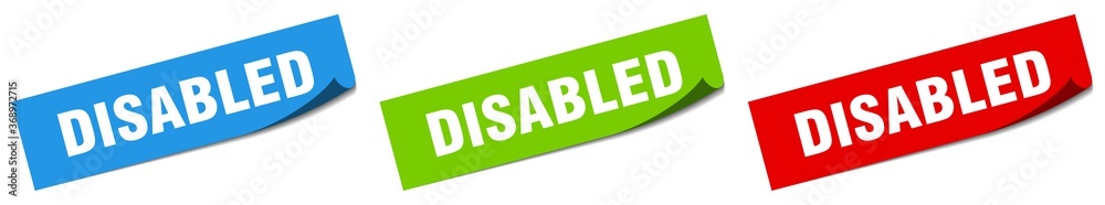 disabled paper peeler sign set. disabled sticker disabled paper peeler sign set. disabled sticker