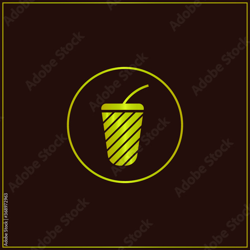Coffee icon isolated on brown background. Vector Illustration