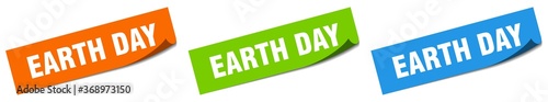 earth day paper peeler sign set. earth day sticker