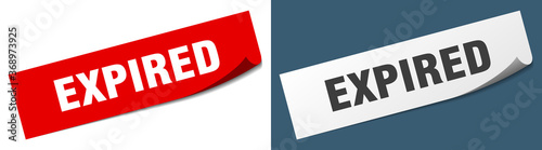 expired paper peeler sign set. expired sticker