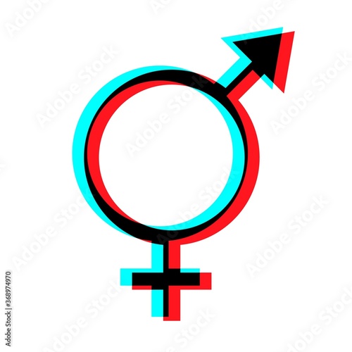 Transgender line icon, lgbt and transsexual, bisexual sign vector graphics, editable stroke linear icon, eps 10.