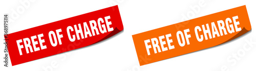 free of charge paper peeler sign set. free of charge sticker