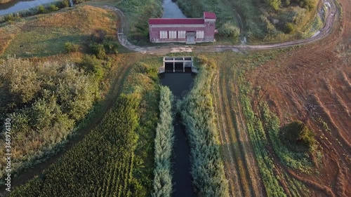 Pink Building in the Field