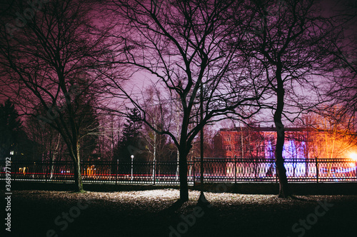 Night city park