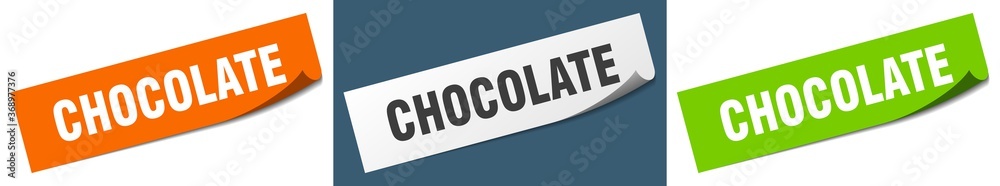 chocolate paper peeler sign set. chocolate sticker