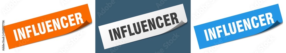 influencer paper peeler sign set. influencer sticker
