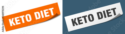 keto diet paper peeler sign set. keto diet sticker