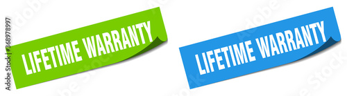 lifetime warranty paper peeler sign set. lifetime warranty sticker