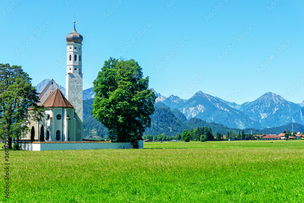 Old white chapel in Bavaria