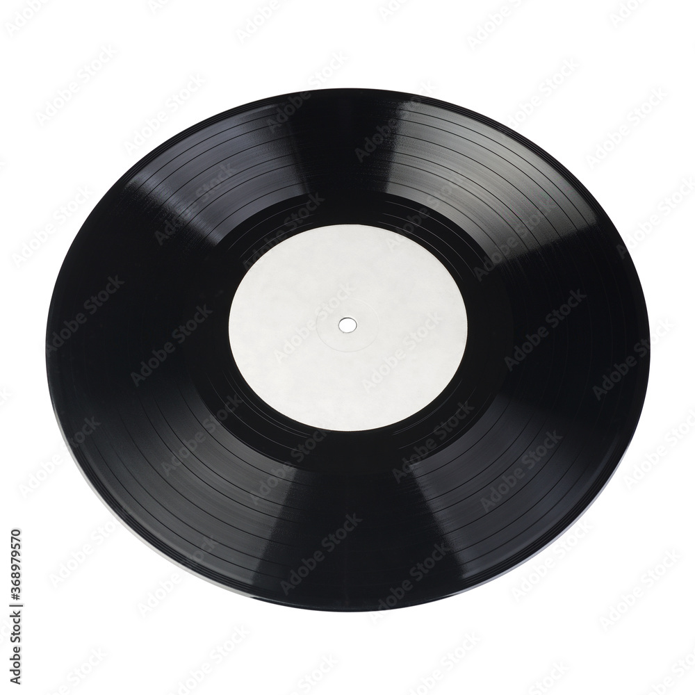 Extended play vinyl record isolated on white background